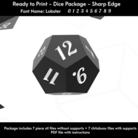 Dice Set – Ready to Print -  Lobster Font - Thumbnail 6