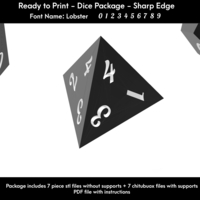 Dice Set – Ready to Print -  Lobster Font - Thumbnail 7