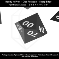 Dice Set – Ready to Print -  Lobster Font - Thumbnail 8