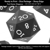 Dice Set – Ready to Print - Elegance Font - Thumbnail 2