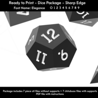Dice Set – Ready to Print - Elegance Font - Thumbnail 3