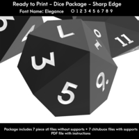 Dice Set – Ready to Print - Elegance Font - Thumbnail 6