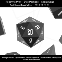 Dice Set – Ready to Print - Eagle's Eye  Font - Thumbnail 2