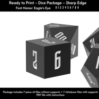 Dice Set – Ready to Print - Eagle's Eye  Font - Thumbnail 3