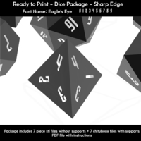 Dice Set – Ready to Print - Eagle's Eye  Font - Thumbnail 5