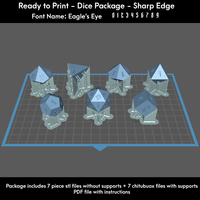 Dice Set – Ready to Print - Eagle's Eye  Font - Thumbnail 9