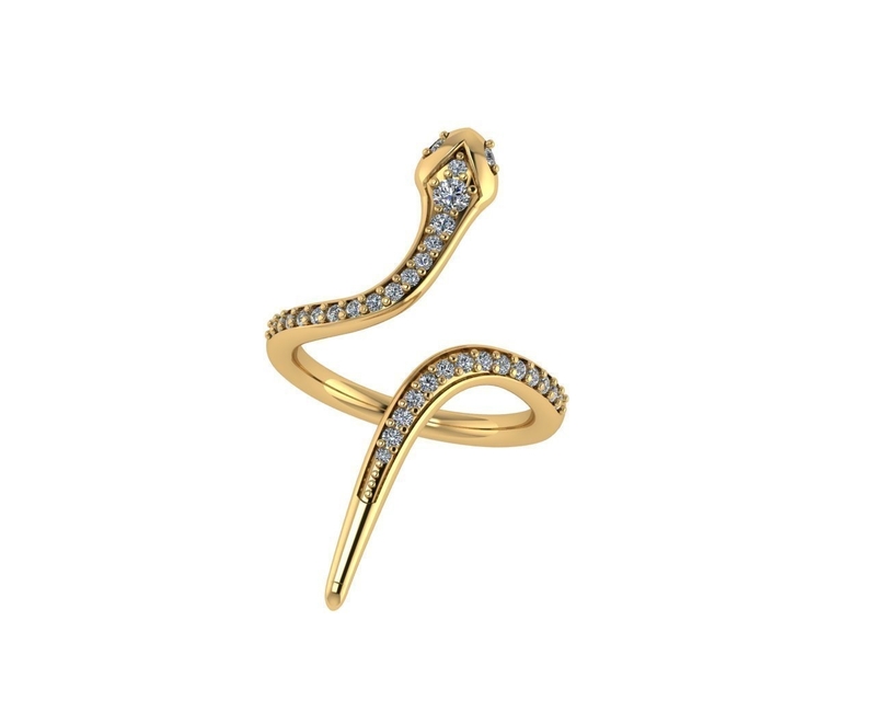 Snake ring design 3d render