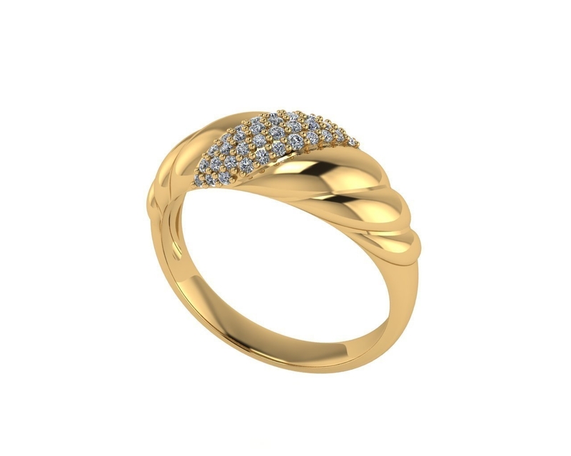 Diamond ring design 3d render