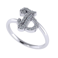 Diamond ring design 3d render - the letter TD - Thumbnail 3