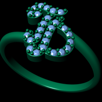 Diamond ring design 3d render - the letter TD - Thumbnail 8