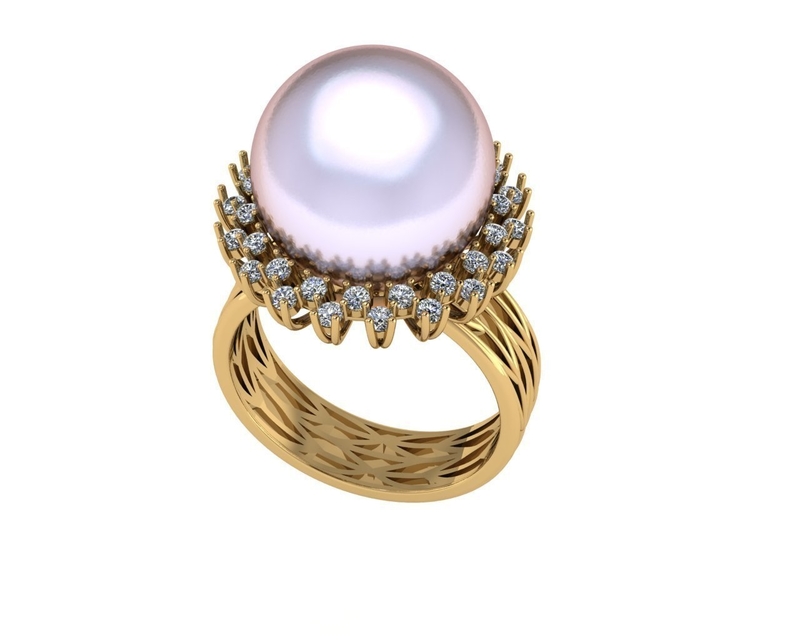 Diamond ring design 3d render