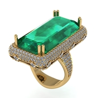 Diamond ring design 3d render - Thumbnail 1
