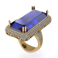 Diamond ring design 3d render - Thumbnail 3