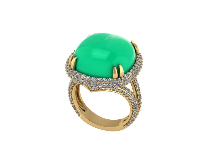 Diamond ring design 3d render