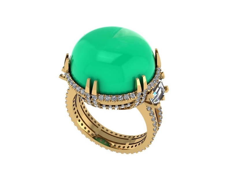 Diamond ring design 3d render