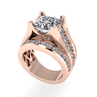 Diamond ring design 3d render - Thumbnail 2