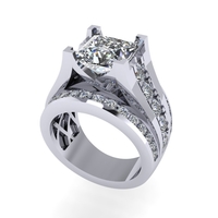 Diamond ring design 3d render - Thumbnail 3