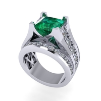 Diamond ring design 3d render - Thumbnail 4