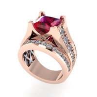 Diamond ring design 3d render - Thumbnail 5