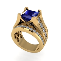 Diamond ring design 3d render - Thumbnail 6