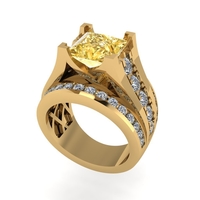 Diamond ring design 3d render - Thumbnail 7