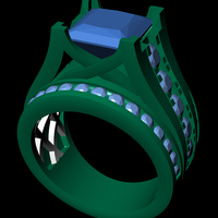 Diamond ring design 3d render - Thumbnail 8