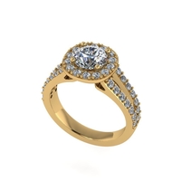 Women diamond ring 3d render - Thumbnail 1