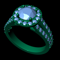 Women diamond ring 3d render - Thumbnail 8
