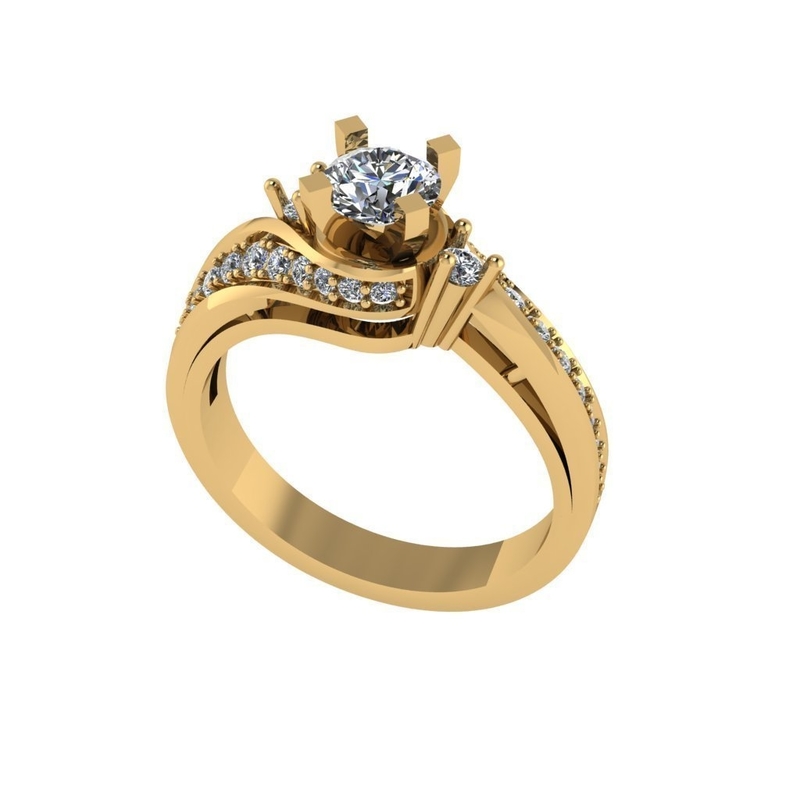 Women diamond ring 3d render