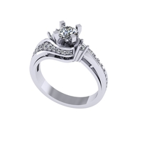 Women diamond ring 3d render - Thumbnail 3