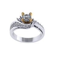 Women diamond ring 3d render - Thumbnail 5