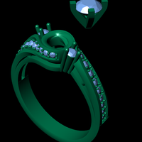 Women diamond ring 3d render - Thumbnail 10
