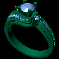 Women diamond ring 3d render - Thumbnail 11