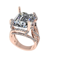 Women diamond ring 3d render - Thumbnail 2