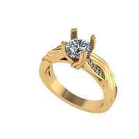 Women diamond ring 3d render - Thumbnail 1