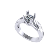 Women diamond ring 3d render - Thumbnail 3