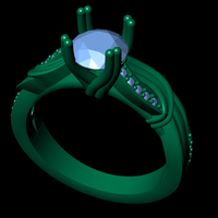 Women diamond ring 3d render - Thumbnail 8