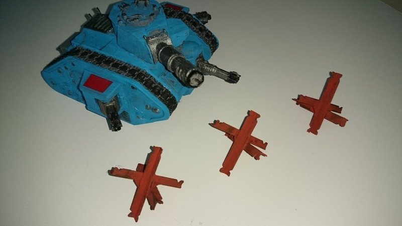 Hedgehog tank barrier for wargaming