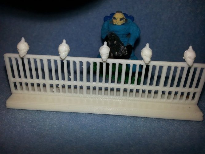 Wargame Terrain, Fence with Skulls 3D Print 56832