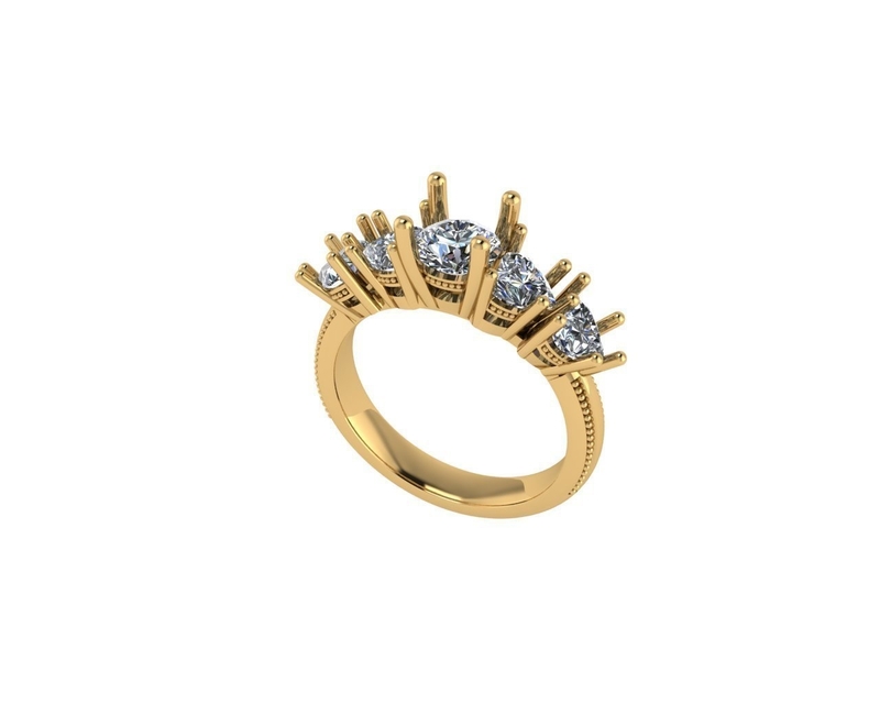 Women diamond ring 3d render