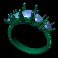 Women diamond ring 3d render - Thumbnail 8