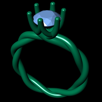 Women diamond ring 3d render - Thumbnail 8
