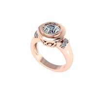 Women diamond ring 3d render - Thumbnail 2