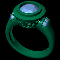 Women diamond ring 3d render - Thumbnail 8