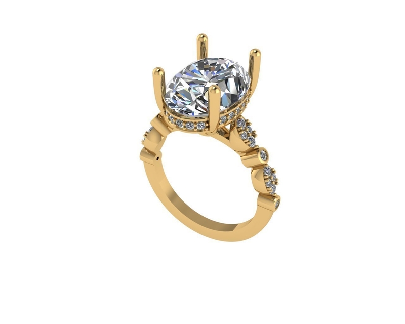 Women diamond ring 3d render