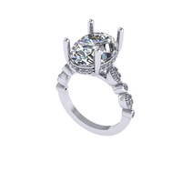 Women diamond ring 3d render - Thumbnail 6
