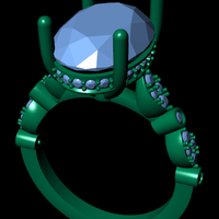 Women diamond ring 3d render - Thumbnail 8
