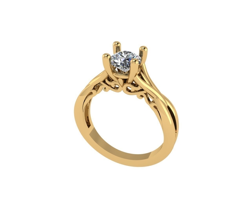 Women diamond ring 3d render