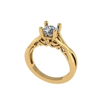 Women diamond ring 3d render - Thumbnail 1