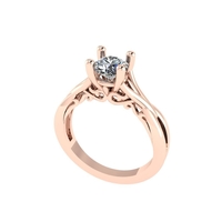 Women diamond ring 3d render - Thumbnail 2